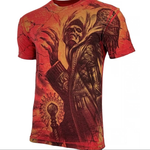 Rebel Saint By Affliction Men's T-shirt TRANSYLVANIA Biker Skull Tattoo S-5XL - Picture 4 of 9